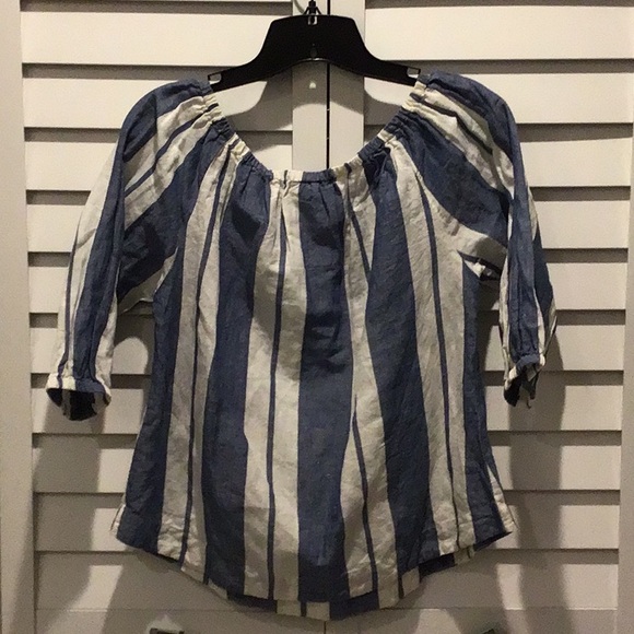 Young Fabulous & Broke Pre Loved Stripes Top in a Cotton/Linen Blend. - Picture 4 of 7